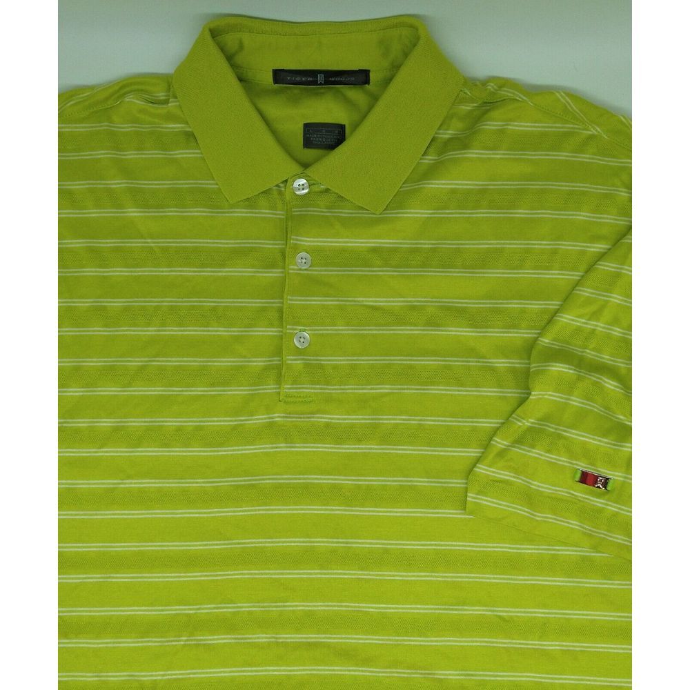 Tiger Woods Men's size Large cotton Golf Polo Shirt green short sleeve‎